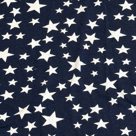 Womens Plus Size Navy and White Star Print Long Sleeve V-Neck Top - Picture 9 of 10